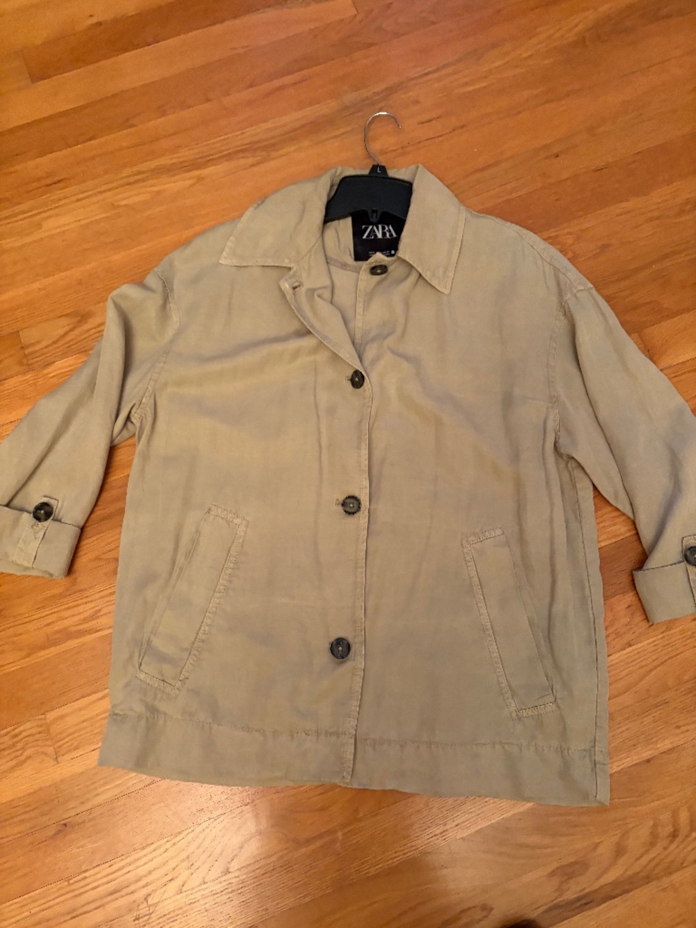 ZARA Women's Jacket -Size S/M Pale Green/Gray